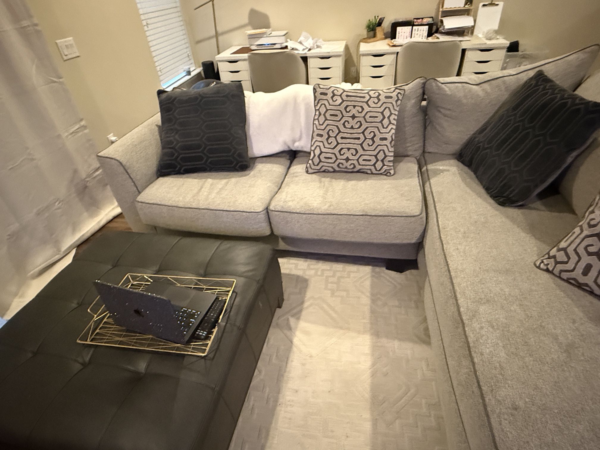 Sofa, Ottoman, And Entertainment Set