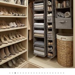 Beige Ran Hanging Storage For Closet (like Shelves)