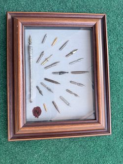 Vintage Antique Pen Nib Collection Framed Display Shadow Box – Old Writing Pens