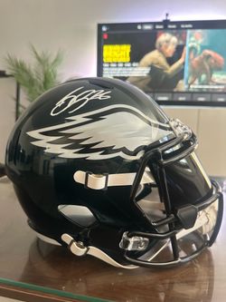 Philadelphia Eagles full sized NFL helmet signed by Saquon Barkley