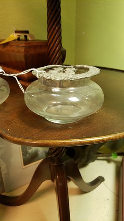 Glass Bowl with Pewter Lid