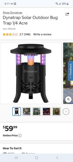Dynatrap Solar Outdoor Bug Trap 1/4 Acre $45