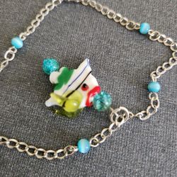 Art Glass AngelFish Charm Bracelet