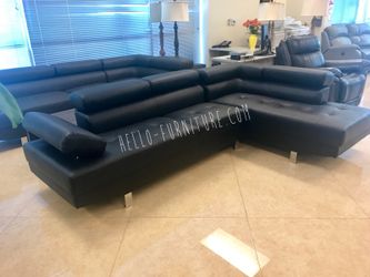New Joshua Sectional in White, Black or Gray