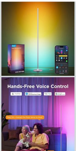 Govee RGBIC Floor Lamp, 1000lm LED Corner Lamp Works with Alexa, Smart Modern Floor Lamp with Music Sync and Color Changing Standing Lamp for Bedroom 