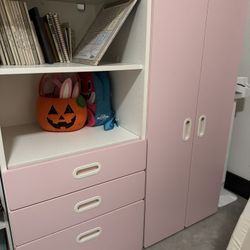 Ikea kid dresser two set pink