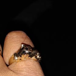 Real Gold Custom Made Jaguar Ring .