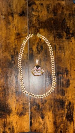 Double plated gold cz diamond chain