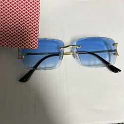 Blue Diamond Cut Glasses