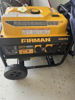 Used once. 2 year old Firman generator. 6,700 watts