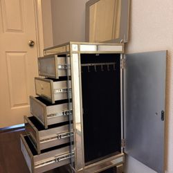 Mirrored Jewelry Armoire Jewelry Chest Cabinet With Drawers 