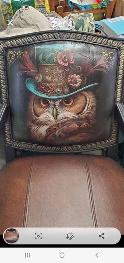 All leather owl chair