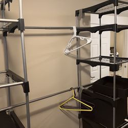Closet Organizer With Two Clothes Rack