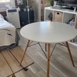 Small White Round Table