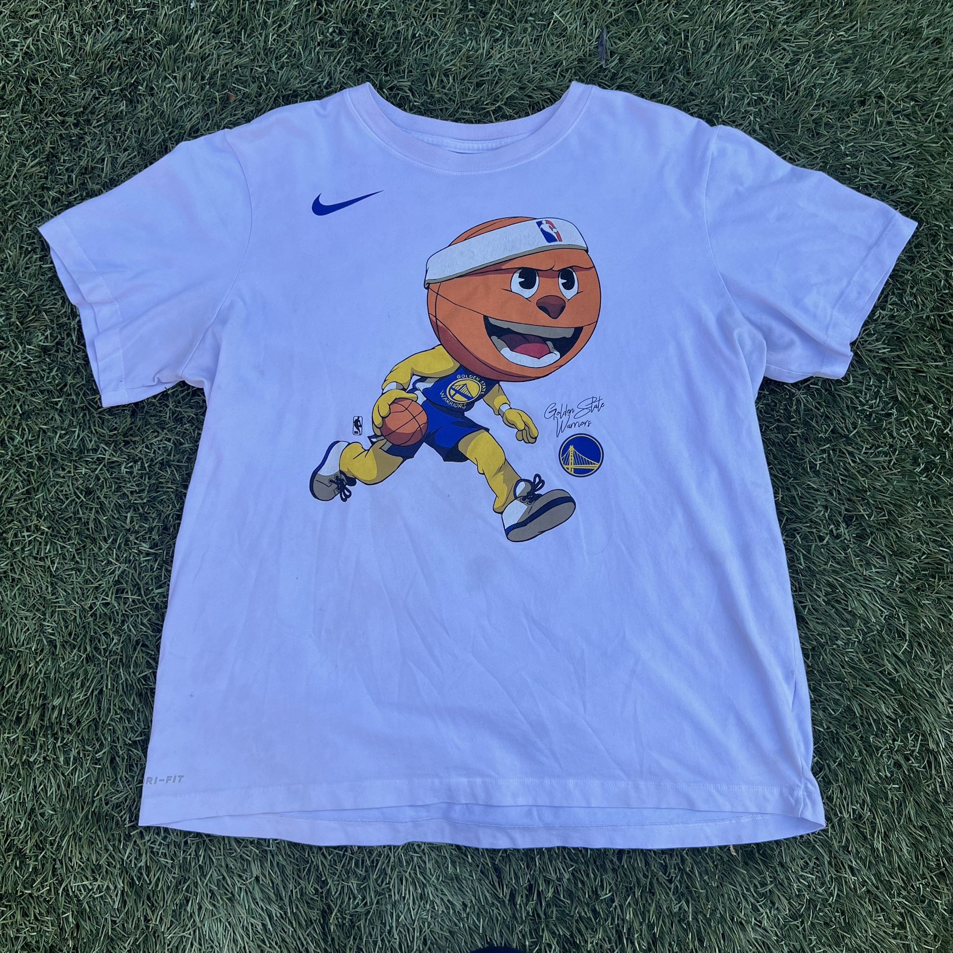 Nike Dri-Fit Golden State Warriors Cartoon Tee Men’s XL NBA Basketball Graphic 