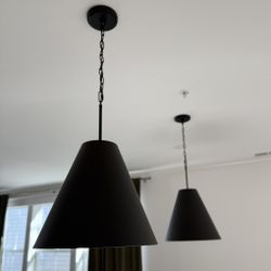 Matte Black Pendant Lights (2)