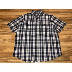 Carhart Plaid Shirt Mens 2XL Blue Plaid Relaxed Fit Casual