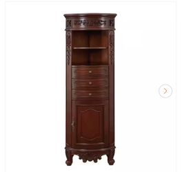 Winslow 22 in. W x 14 in. D x 68 in. H Brown Freestanding Linen Cabinet