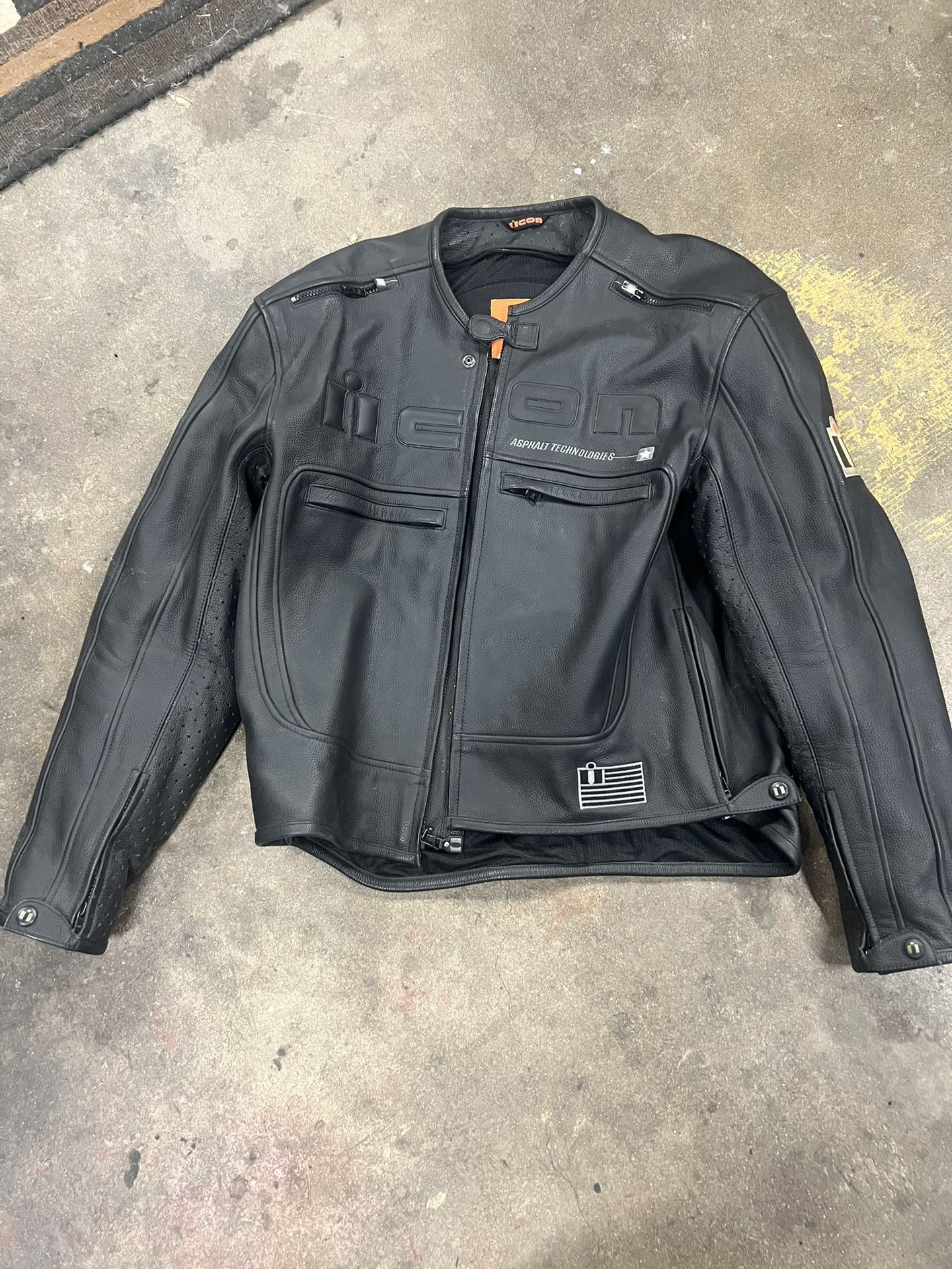 Leather motorcycle jacket