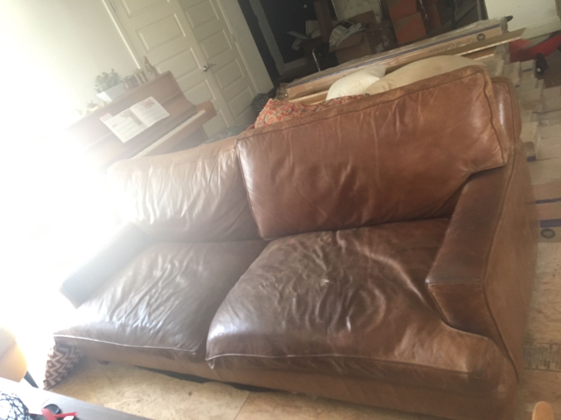 Free Pottery Barn Leather Couch