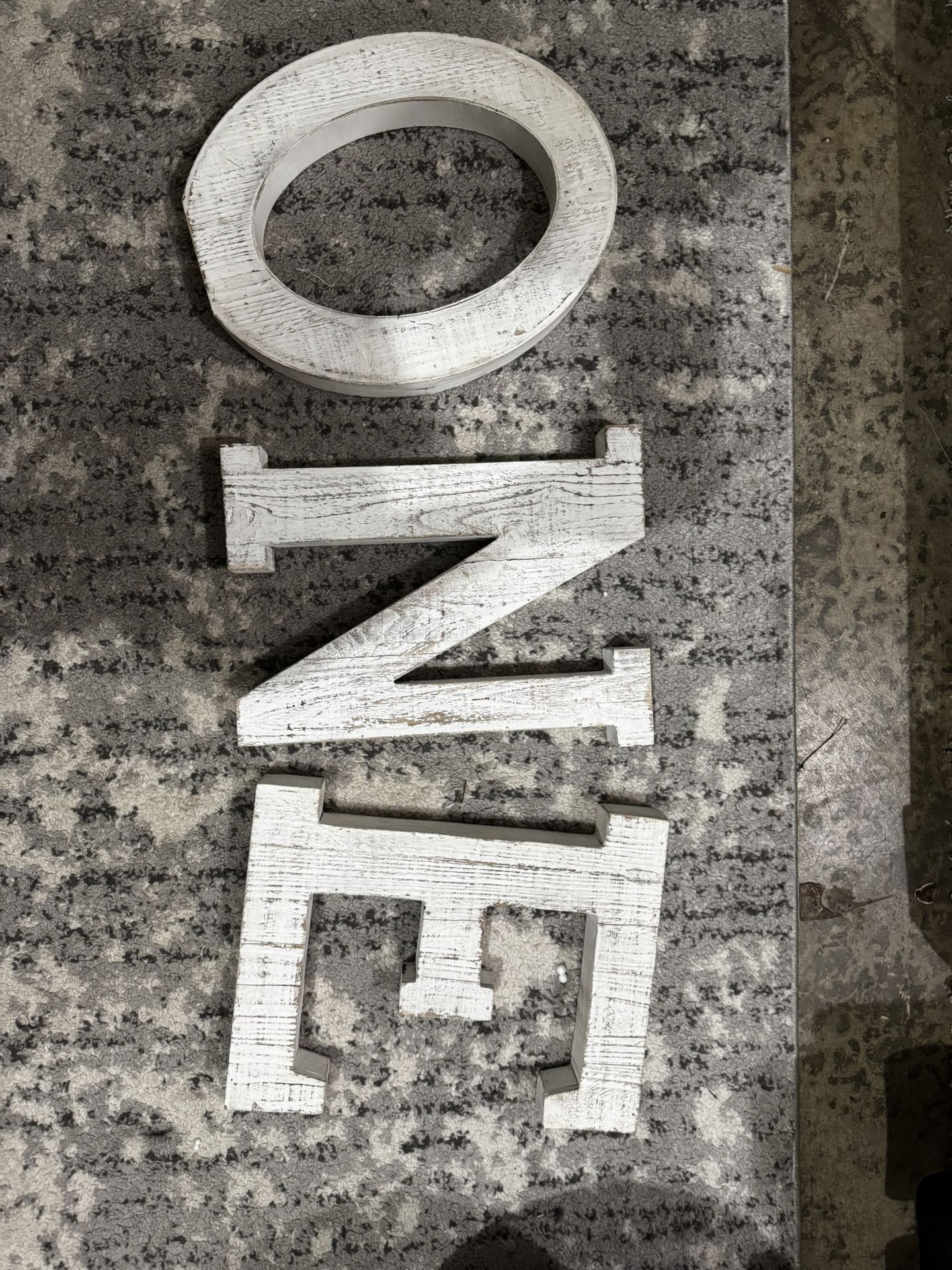 White “14” Wooden Letters