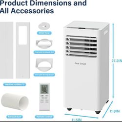 Portable Air Conditioners 8000 BTU,Quiet Portable AC Units for Rooms 3-IN-1 Cools Up to 500 Sq.Ft with Dehumidifier,Fan,Remote Control,24H Timer,Sleep