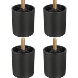 4 Pcs M8 x 2.4 x 2 Inch Furniture Legs, Plastic Sofa Couch Legs Tapered Replacement Legs Tapered Feet for Chair Sofa Dresser Cabinets Bed, Black
