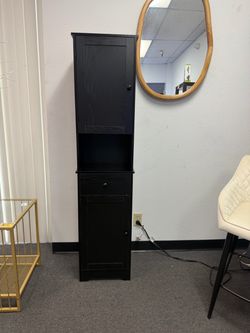 New Wooden 63” Tall Bathroom Kitchen Pantry Cabinet Storage with Adjustable Shelve