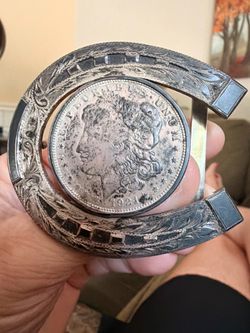 1921 Morgan Silver Dollar in Horseshoe Frame