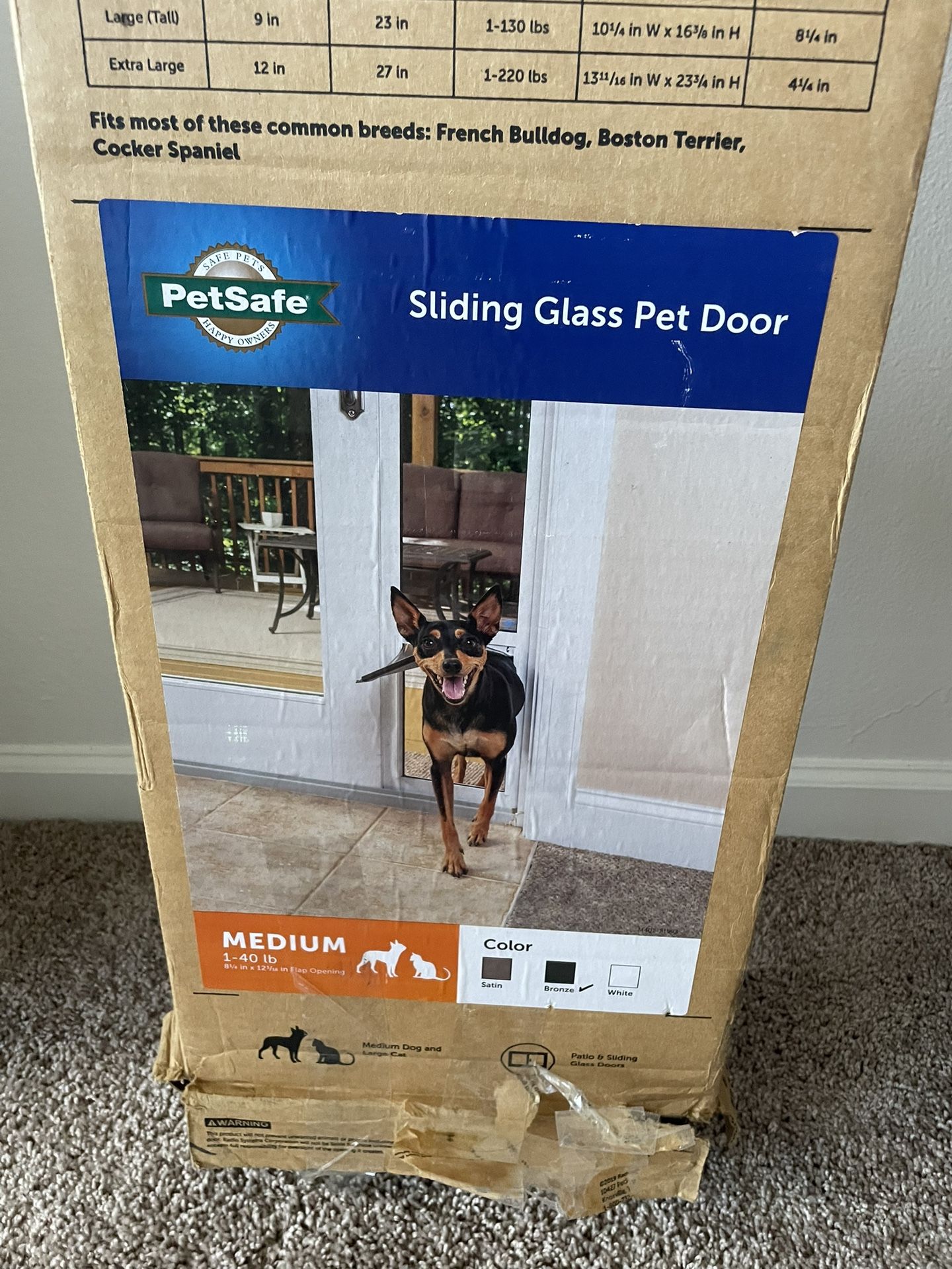 PetSafe Sliding Glass Pet Door - Bronze
