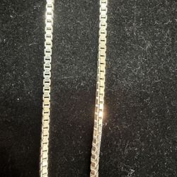 Silver Box Link Necklace 