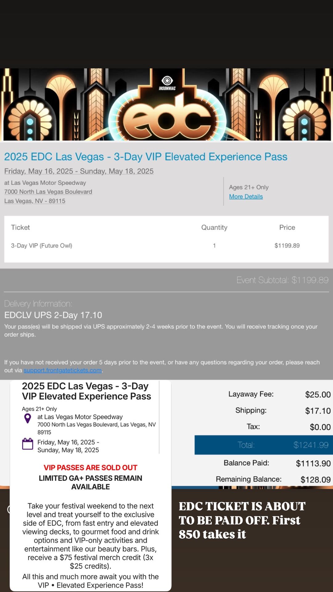 EDC 3Day VIP