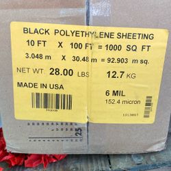 New In Box Black Polyethylene Sheeting