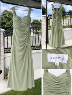 Azazie Sage Green Bridesmaid/Formal Dress – Size A12