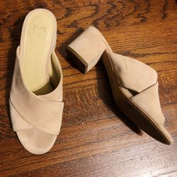 Marc Fisher Pastel Pink Criss Cross Heeled Mules Women’s 6.5