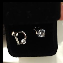 1 Carat Total Weight D logo Moissanite Studs