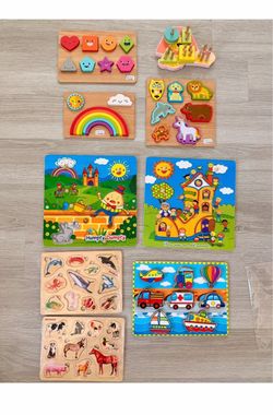 Shapes, colors, animals and story telling puzzles
