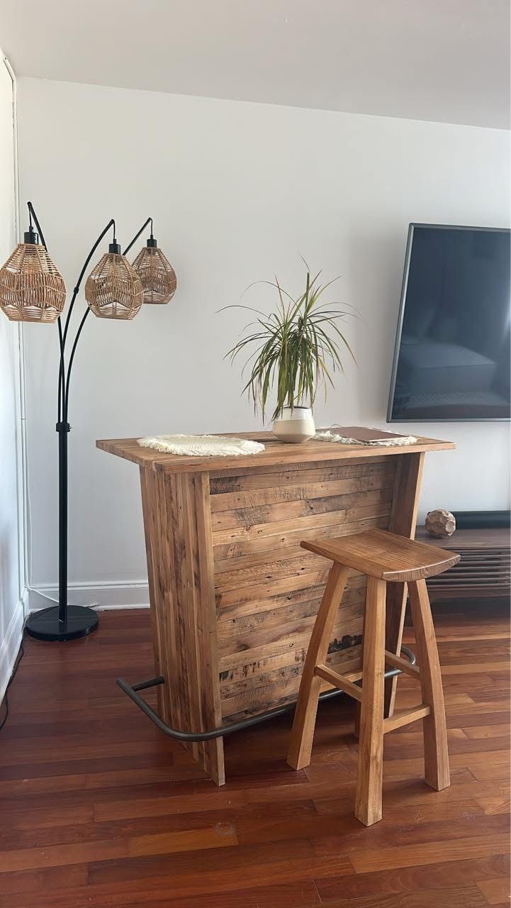 Bali Wooden Bar And Stools 