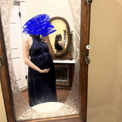 Navy Blue Maternity Dress