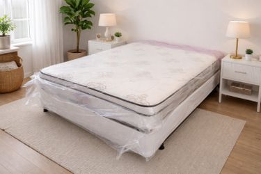 New queen mattress and box spring 2 pc bed frame is not included