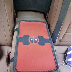 Deadpool Car Center Armrest Cushion & Water Cup Coaster Combo