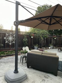 10' Cantilever Umbrella With Base, Costco, About 5 Years Old, Great Shape,  for Sale in Los Gatos, CA - OfferUp