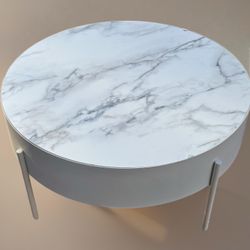 Marble Top 33” D X 17” H Coffee Table 