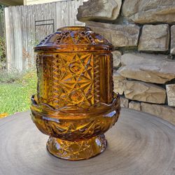 Indiana Glass Stars & Bar Fairy Lamp | Candle Holder | Fairy Light | Cottage / Farmhouse | Retro Fairy Lamp | Gift Idea
