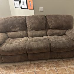 Brown 3 Piece Reclining Living Room Set 