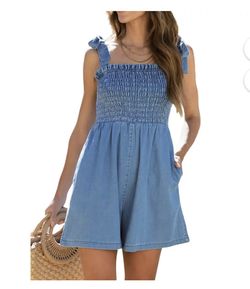 Women’s Junior’s Denim Romper Size Small New