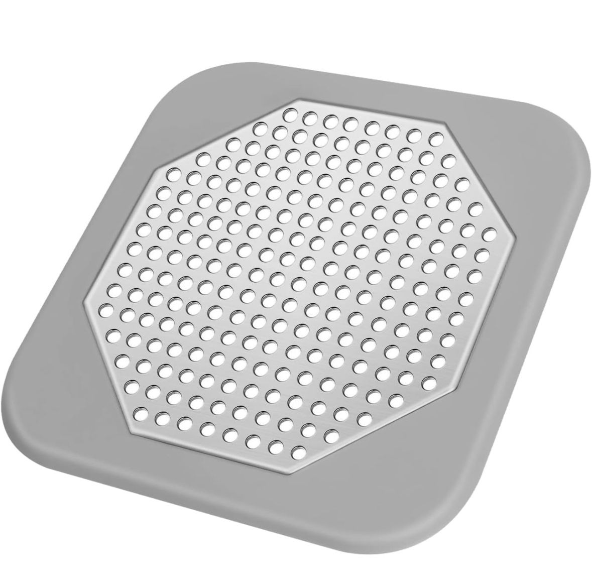 Shower Drain Hair Catcher 5.7-inch Square Drain Cover Protector Hair Stopper Trap Flat Strainer