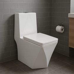 New toilet.                                              Bathroom vanity