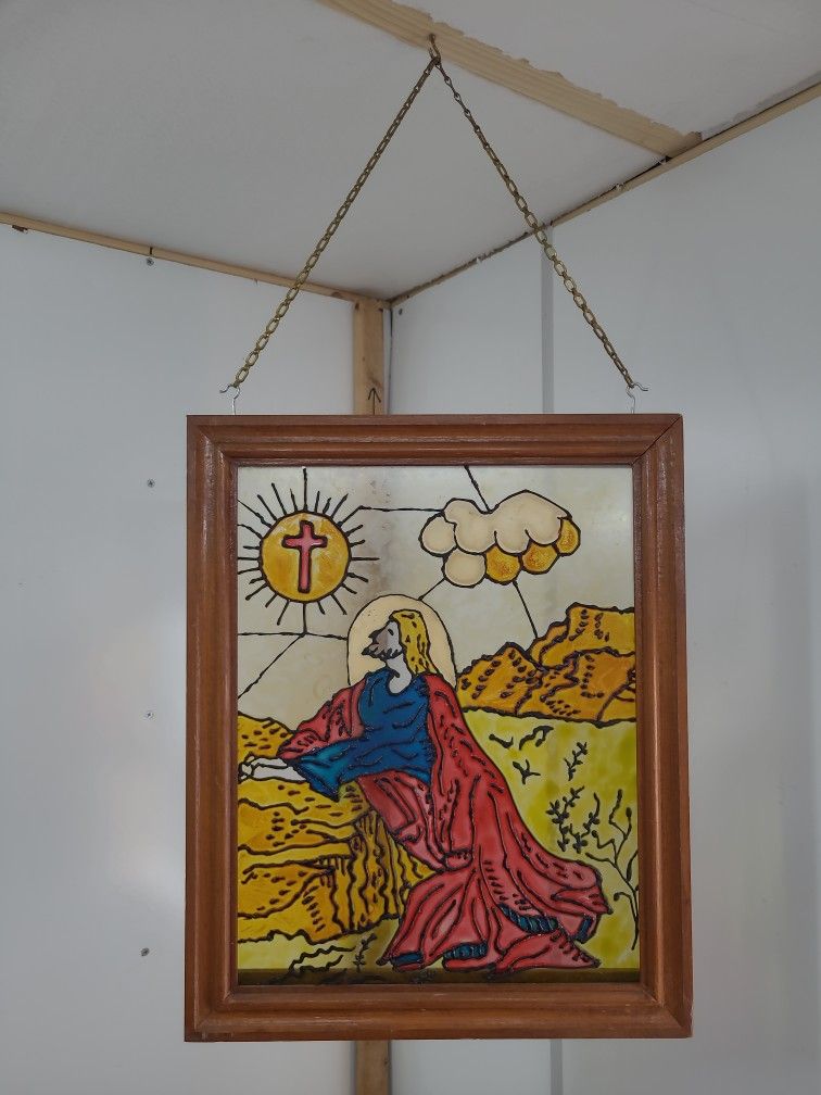 Hanging Stained Glass Art Of Jesus 