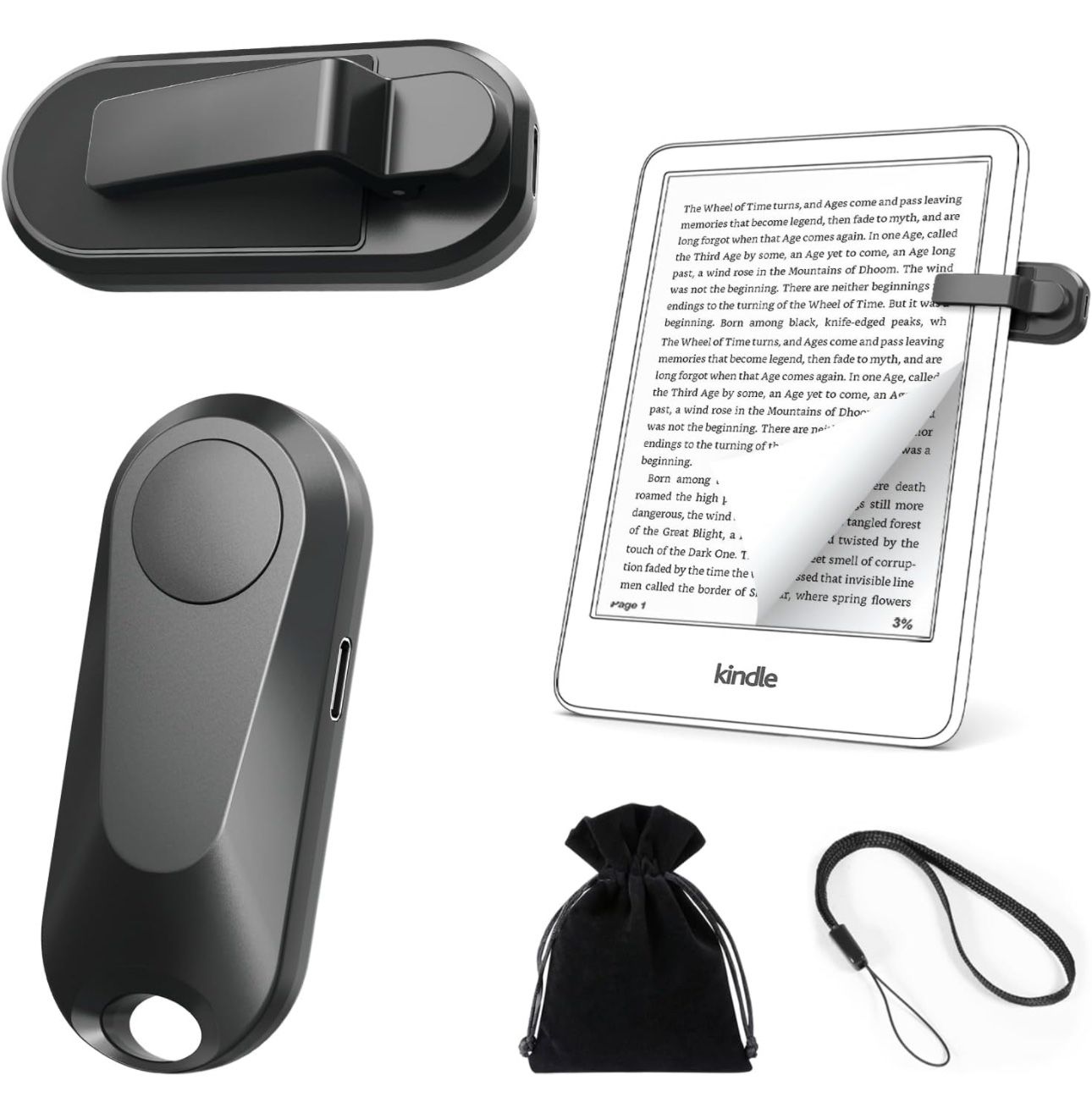 NEW Page Turner for Kindle Paperwhite,Remote Control Page Turner for Kindle Oasis Kobo iPad,Kindle Accessories for Reading in Bed Camera Remote Shutte
